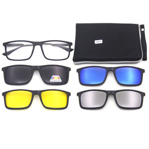 Lunettes de conduite polarisées de vision nocturne en gros, lunettes de soleil à clip tendance, noires <span class=keywords><strong>pour</strong></span> hommes, Guangzhou, lentilles en PC TR90 - Product Image 1