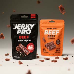 ถุงบรรจุภัณฑ์อาหารแห้งแบบกำหนดเอง ถุงพลาสติกใส่เนื้อบิลตอง เนื้อเจอร์กี้ พร้อมหน้าต่างใส เกรดอาหาร เป็นมิตรกับสิ่งแวดล้อม ขนาดตามสั่ง - Product Image 4