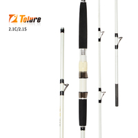Tolure super carbone canne à pêche gabarit max 160g pe ligne 10-26lbs carbone filature coulée bateau canne à pêche 2.1m