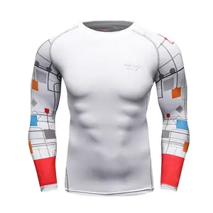 制造商男子紧身t恤摔跤格斗纹身健身房健身衬衫柔术Rashguard UPF 50 + 拳击运动衫