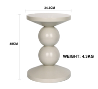 Table d'appoint moderne en travertin poli, table basse ronde en bois pour chambre à coucher, pour la maison et l'appartement