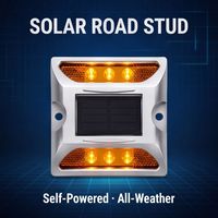 Borne de signalisation routière solaire à LED double face, étanche IP68, effet œil de chat, pour délimitation de voie, directement de l'usine