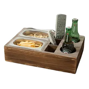 木制小吃盒沙发吧沙发托盘客厅茶几桌面零食收纳架遥控收纳盒