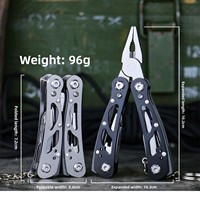 Couteau pliant multifonction tout en acier pour l'extérieur, pinces, mini outil de survie d'urgence pour la maison, camping, 96g, léger, modèle noir A07