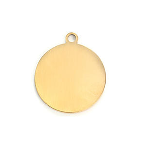 Étiquettes de chien rondes en acier inoxydable de style antique personnalisées gravées pour animaux de compagnie Nom Collier Tag Chats Chiens Aluminium Laser Placage Technique - Product Image 5