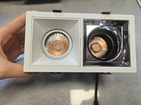 Anneau de finition encastré réglable pour downlight avec bord biseauté, plaque frontale pour plafonnier LED COB GU10, blanc/noir