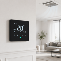 Termostato Digital Programable WIFI AC8028F para Fan Coil de 2/4 Tubos, Diseño Moderno Cuadrado, 220V, PC+ABS Ignífugo, para Viviendas y Apartamentos
