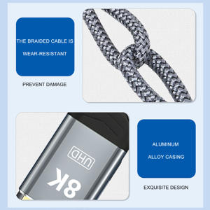 Câble de haute qualité 8K UHD DP V1.4 4K 120Hz plaqué or mâle à mâle PVC/Nylon veste pour projecteur d'ordinateur de moniteur de cinéma maison - Product Image 5