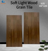 Carreaux de porcelaine effet bois grain naturel 600x1200mm Foshan Velvet Matt pour cuisine et hôtel, Carreaux de sol 60x120