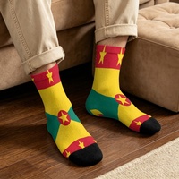 Chaussettes courtes pour adultes avec drapeau de Grenade, conçues sur mesure, chaussettes extensibles douces mi-mollet pour la maison, le bureau, le quotidien, la salle de sport, la remise en forme, cadeau de vacances