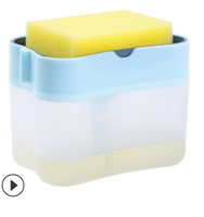 Distributeur de détergent liquide à balayage 2 en 1, boîte à savon de Type presse, organisateur de pompe avec éponge, outil de cuisine, fournitures de salle de bains