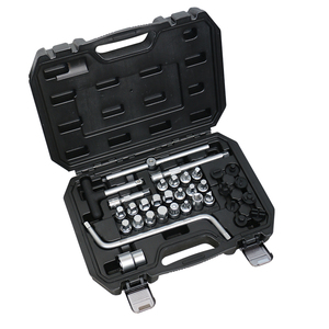 Clé universelle pour filtre à <span class=keywords><strong>huile</strong></span> et jeu de douilles pour <span class=keywords><strong>bouchon</strong></span> de carter avec barre en T coulissante pour l'entretien du <span class=keywords><strong>moteur</strong></span> de voiture, kit d'outils de service - Product Image 1