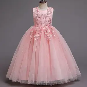 Flower Party Kid Dress for Girl Clothing Princesses Birthday Wedding Night Tutu Dresses Apparel Supplier 5 6 7 8 9 10 12 Years