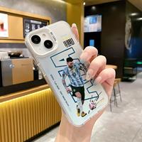 Coque de téléphone personnalisable avec motif de star de football pour iPhone 17 Air, nouvelle coque pour iPhone 16 Pro, transfrontalière, tendance pour iPhone 15 Pro et 14 Pro