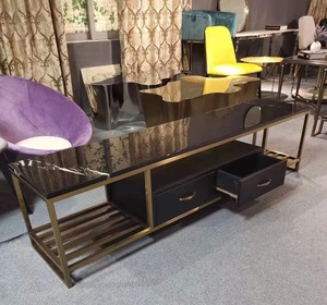 2020 <span class=keywords><strong>di</strong></span> Lusso In Oro Telaio In Acciaio Inox 2 Cassetto TV Stand Piano In <span class=keywords><strong>Marmo</strong></span> <span class=keywords><strong>Panchina</strong></span> Lunga Per La Casa Hotel Club - Product Image 4