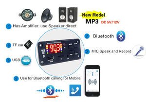 12V Auto Audio Mp3 <span class=keywords><strong>Decoder</strong></span> Board Audio Ontvanger Module Met Afstandsbediening Voor Mp3 Spelers - Product Image 4