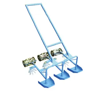 Japan cultivated ground wheel field rice paddy hand planter farming weeder machine