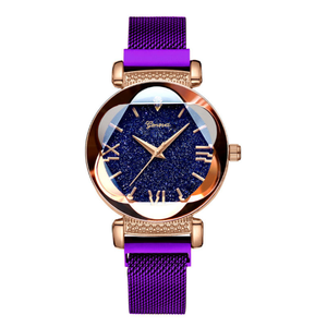 Montre de luxe bon marché avec ciel étoilé en diamant, logo personnalisé tendance, marque privée, bracelet magnétique, montre-bracelet pour femme - Product Image 6