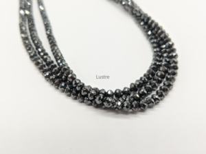 Perles de pierre rondes facettées noires, brin lâche, fabrication de bijoux, collier, authentique, 100% naturel, évalué par un tiers par Lustre - Product Image 3