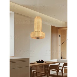 Japanese Wabi Sabi Style Pendant <b>Light</b> 55cm Diameter 65cm Height LED Round Chandelier For <b>Dining</b> Room Living Room Hotel Tea Room - Product Image 3