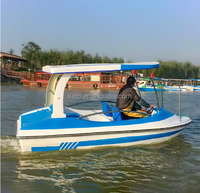 Bateau électrique de luxe pour 4 personnes en fibre de verre, bateau de pêche récréatif, bateau rapide en alliage d'aluminium, kayak transparent auto-drainant