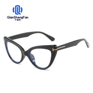 แว่นตา<span class=keywords><strong>แฟ</strong></span>ชั่นทรงแคทอายกรอบใหญ่สไตล์ยุโรป-อเมริกัน สำหรับผู้หญิง ดีไซน์ทันสมัย ป้องกันแสงสีฟ้า เลนส์แบน นำเข้า - Product Image 3