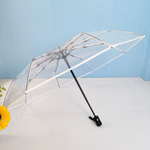 Parapluie anti-pluie à 3 plis POE <span class=keywords><strong>EVA</strong></span> de 21 pouces au design moderne avec cadre en métal à commande manuelle pour cadeaux - Product Image 4