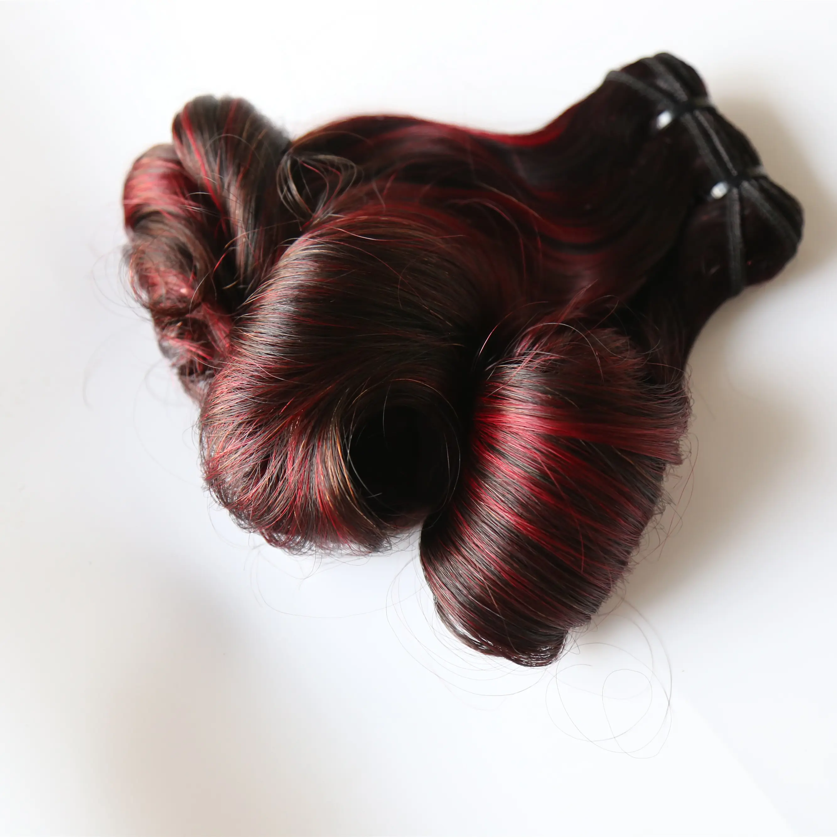 Extensões de cabelo humano trançado pacotes t1b/borgonha funmi ovo onda cabelo virgem indiano vendedores sem processos