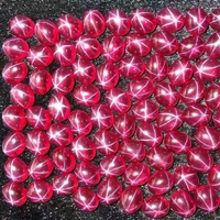 Fabrication de pierres précieuses synthétiques de haute qualité en vrac rubis ovale convexe étoile rubis plat pour bijoux personnalisés