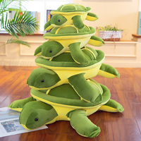 Peluche tortue réaliste transfrontalière, coussin d'assise en forme de tortue porte-bonheur, en coton PP pour bébés - Vente en gros usine, adorable
