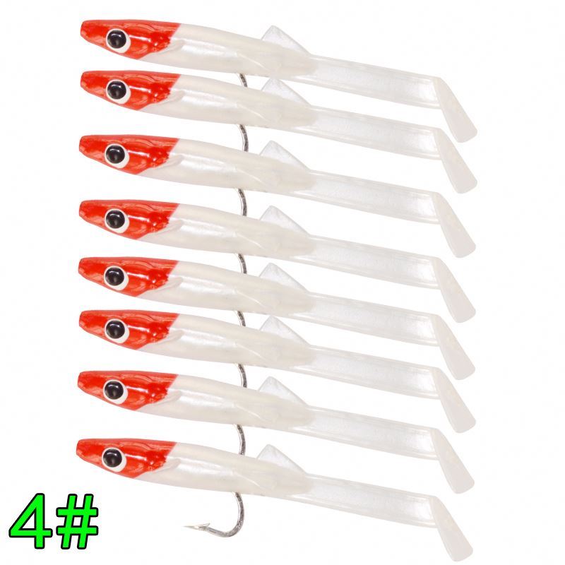 Lotto 10 Esche Morbide Sand Eel Da 4-8 Pollici Per Pesca In Mare E Acqua Dolce, Eddystone - Foto 3
