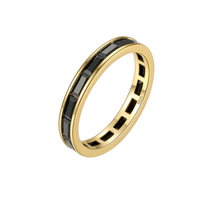 Anillo de compromiso, boda y fiesta para mujer CANNER, vintage, de una sola fila, con circonita cuadrada, chapado en oro, plata de ley - Product Image 1