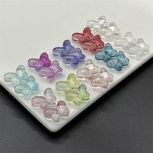 Cuentas de mariposa de cristal, cuentas de mariposa transparentes coloridas para hacer joyas DIY, accesorios para collar y pulsera - Product Image 3