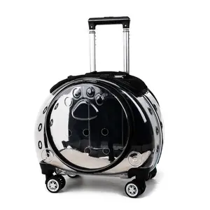 market arabası daire Suppliers-Pet tekerlekli çanta köpek sırt çantası taşıma arabası açık nefes için Pet için seyahat taşınabilir köpek çantası açık seyahat evcil hayvan taşıyıcı