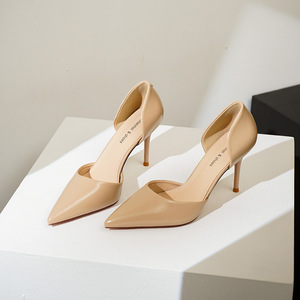 Escarpins D'Orsay à talon aiguille en cuir verni, bout pointu, confortables pour femme 6691-1 - Product Image 3