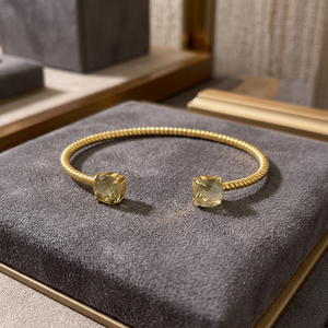 Gem Duo: สร้อยข้อมือทองคู่ประดับด้วยพลอยประกายของสร้อยข้อมือพลอยควอตซ์มะนาวสําหรับผู้หญิงและเด็กผู้หญิง - Product Image 3