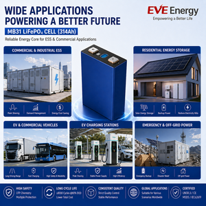 Sel Baterai LiFePO4 314Ah 3.2V EVE Grade A MB31 Prismatic 314AH Original untuk Penyimpanan Energi - Product Image 4