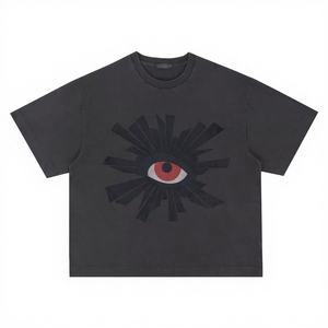 T-shirt en coton lourd à manches longues pour homme, de marque personnalisée, décontracté, surdimensionné, 240 grammes, motif géométrique d'été - Product Image 4