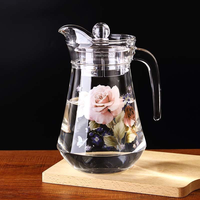 Ensemble de 7 pièces en verre transparent : Bouilloire et tasses à café et thé, carafe à eau, bouilloire à thé – Produit de qualité supérieure