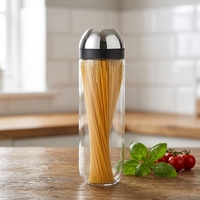 Vente en gros de pots de conservation en verre hermétiques de 1400 ml avec couvercle transparent, option de logo personnalisé pour le stockage de pâtes et d'aliments secs