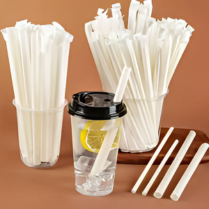<span class=keywords><strong>Precio</strong></span> de fábrica PLA Eco compostable Biodegradable 6mm 12mm <span class=keywords><strong>blanco</strong></span> PLA paja para café leche cóctel beber - Product Image 6
