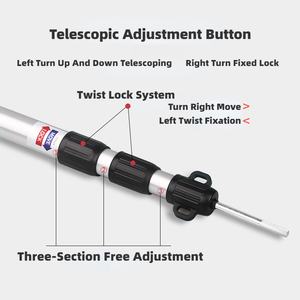 Supports de mât d'auvent à vente chaude, multi-sections, extension, 3 sections, aluminium 6061, diamètre 30 mm, 230 cm de long - Product Image 6