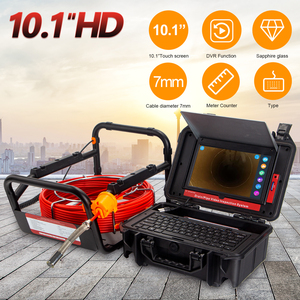 Self-leveling Sewer Camera Inspection <strong>512HZ</strong> Sonde Locator 7MM Red Cable Pipe Camera 8GB DVR Card Video Recording