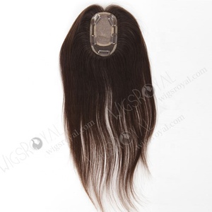 High Quality Human Hair Clip in Small Size Silk Base Hair Topper <strong>Hairpieces</strong> <strong>for</strong> <strong>Women</strong> - Product Image 3