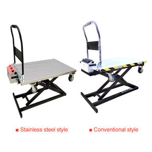 Camion-plate-forme de levage électrique en acier inoxydable 250kg personnalisé chariot à <span class=keywords><strong>table</strong></span> élévatrice hydraulique de type ciseaux vente en gros - Product Image 4