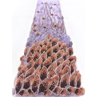 Nouvelle Tendance Luxe Oman Mariage Tissu Dentelle Fleurs 3D Perles Lourdes avec Paillettes Tissu Dentelle pour Maille Française Paillettes Dentelle