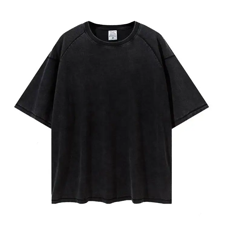 Übergröße Street Wear Schneckenhalsausschnitt entspannt passende Hanf 100 % Baumwolle T-Shirt Herren Fitness-Studio T-Shirt Blanks Golf Acid-Wash grafische T-Shirts