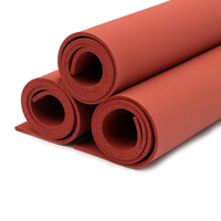 Rouleau de feuille de mousse de silicone résistante aux hautes températures, rouge, antidérapante, matériau isolant en caoutchouc pour tapis de presse à chaud