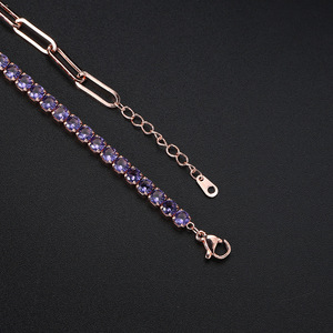 Gold Plated Matrix Paperclip <b>Bracelets</b> Multi-Color Gem Links for Daily Fashion & Holiday Gifting Trendy Layering for Parties - Product Image 6