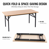 Table à manger rectangulaire moderne en bois pliable, 6 pieds, 8 pieds, portable, pour banquets, conférences, écoles, hôtels